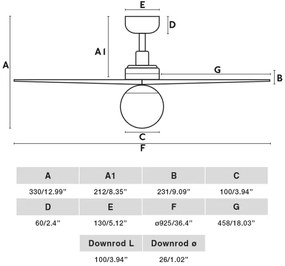 Ventilator de tavan FARO 34278-11L KLIM S lemn/negru + telecomandă