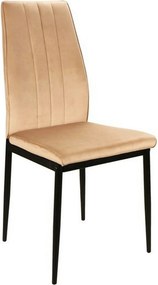 Scaun ATOM, bej/negru, stofa catifelata/metal, 44x39x93 cm