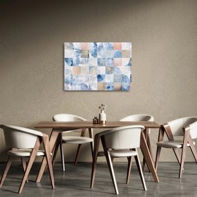 Tablou pe sticlă - figuri geometrice pe perete (70x50 cm)