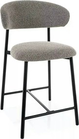 Scaun bar ELTON H-2, gri/negru, stofă/metal, 43x45x91 cm