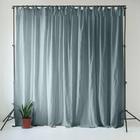 Draperie albastru prăfuit din in 140x300 cm Blue Fog – Linen Tales