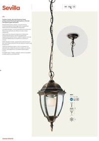 Lampă de perete de exterior Redo 9604 SEVILLA 1xE27/42W/230V IP44 auriu/patină