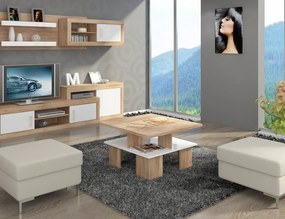 Masă de cafea Sudbury 1 (sonoma deschis + alb lucios). 780018