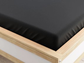 Cearceaf din microfibra negru 160 x 200 cm
