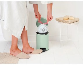 Cos de gunoi cu pedala Brabantia NewIcon 1008835, 3 L, Inchidere lina, Baza antiderapanta, Verde deschis