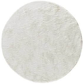 Covor alb rotund ø 120 cm Roma Liso – Universal