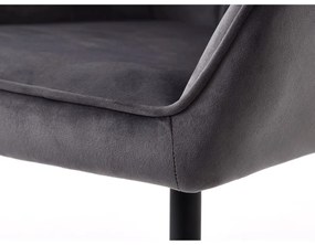 Set de scaune de sufragerie gri cu cotiere 2 buc. tapițat Nolan Square – Unique Furniture