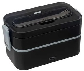 Cutie Lunch Box Black, plastic, 21.5 x 11 x H 11.5 cm