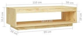 Masuta de cafea, 110x50x33,5 cm, lemn masiv de pin 1, Maro