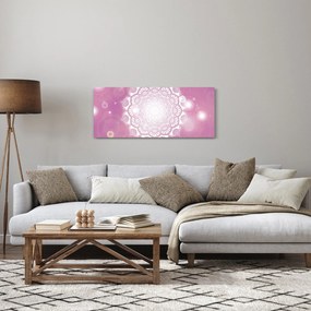 Tablou - Mandala pe fundal roz (120x50 cm)