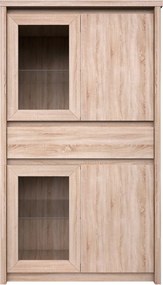 Vitrina NORTON, stejar sonoma, PAL laminat/canturi PVC/sticla, 87x40x1