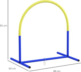 PawHut Echipament de Agilitate pentru Câini, Set Portabil din 4 Piese pentru Antrenament, 95x88x64 cm, Albastru | Aosom Romania
