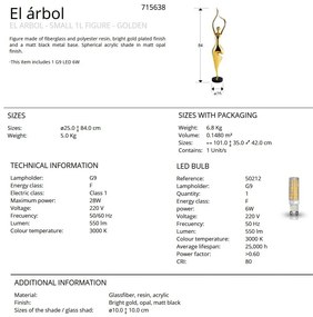 Figurina decorativa, Lampa de masa El Arbol auriu