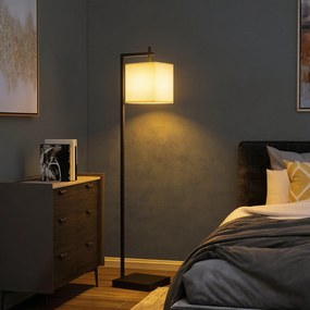 HOMCOM Lampă de podea 10 niveluri luminozitate și temperatură reglabilă cu telecomandă, negru | Aosom Romania