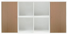 Comodă de perete albă cu aspect de lemn de stejar Hammel Mistral Kubus, 136 x 69 cm