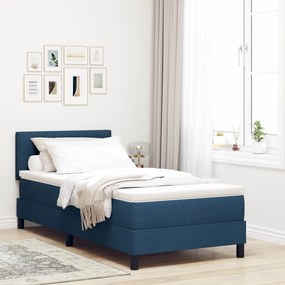 vidaXL Pat boxspring cu saltea Albastru închis 80 x 200 cm țesătură