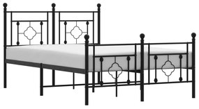 374354 vidaXL Cadru pat metalic cu tăblie de cap/picioare, negru, 120x190 cm