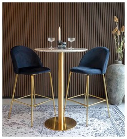Masă de bar rotundă cu blat cu aspect de marmură ø 70 cm Bolzano – House Nordic