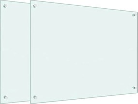 vidaXL Panou antistropi bucătărie 2 buc. alb 80x60cm sticlă securizată