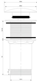 Ventil de lavoar OMNIRES A716BR CLICK-CLACK bronz antichizat periat