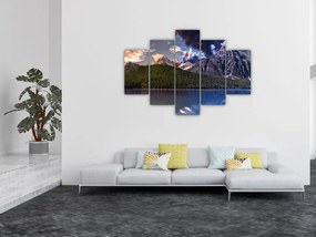 Tablou cu lac și munți (150x105 cm)