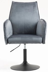 HR280N Scaun Grafit din Catifea cu Bază Neagră
