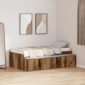 vidaXL Cadru de Pat Uzat Lemn 75x190 cm