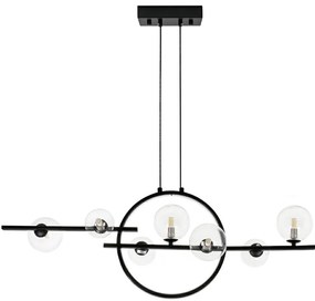 Lustra moderna cu 7 de surse de lumina si LED LINEA TWIN 90