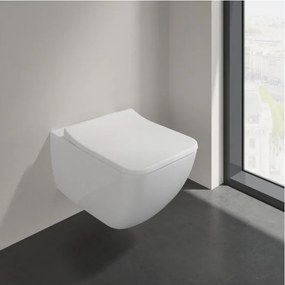 Set vas WC suspendat Villeroy&Boch Collaro Combi-Pack DirectFlush Rimless cu capac softclose alb Alpin CeramicPlus