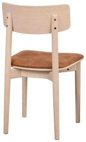 Scaune de dining maro coniac/natural 2 buc. din imitație de piele Wolcott – Rowico