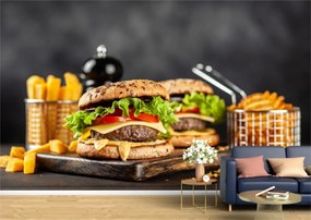 Tapet Premium Canvas - Burgeri cu cartofi prajiti