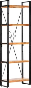 vidaXL Bibliotecă cu 5 rafturi, 60 x 30 x 180 cm, lemn masiv de acacia