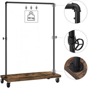 Cuier Cu Role Haine Vintage Negru, 103.5 Cm