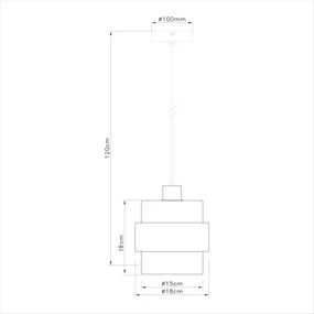 Lustră suspendată pe cablu VALENTINO 1xE27/15W/230V bej/transparent