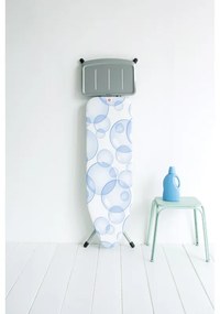 Masa de calcat Brabantia B 90300120, 124x38 cm, 7 pozitii de reglare, Suport generator de abur, PerfectFlow, Alb/Albastru