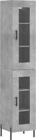 vidaXL Dulap înalt, gri beton, 34,5x34x180 cm, lemn prelucrat