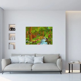 Tablou pentru copii cu animale (90x60 cm)