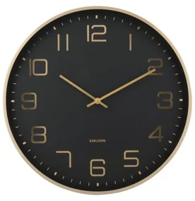 Karlsson 5973BK design ceas de perete negru,diametru 40 cm