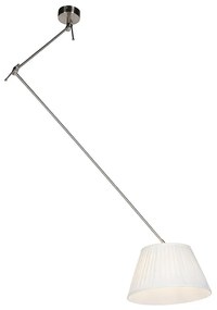 Lampă suspendată din oțel cu abajur plisat crem 35 cm - Blitz