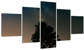 Tablou cu cerul nocturn și copaci (125x70 cm), în 40 de alte dimensiuni noi