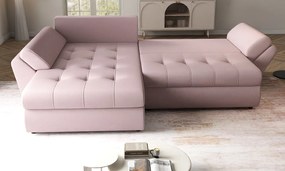 Colțar extensibil dumonde cu ladă de depozitare si sezut confortabil din spuma high-density, Loana Enjoy Flamingo 270x185 cm