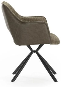 Set de scaune de sufragerie verde cu cotiere 2 buc. tapițat Mariel – Marckeric