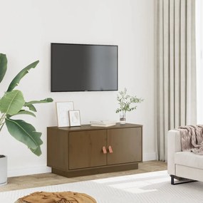 vidaXL Comodă TV, maro miere, 80x34x40 cm, lemn masiv de pin