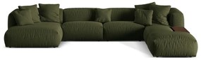 Colțar modular verde (cu colț pe partea dreaptă/în formă de "U") Martina – Micadoni Home