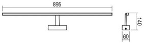Redo 01-1676 - Iluminare LED pentru oglindă de baie NEPTUNE, 18W, 230V, IP44