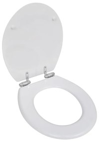 Capac WC cu inchidere silentioasa alb MDF design simplu 1, Alb simplu, Da