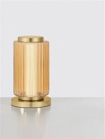 Veioza LED moderna, Metal, Sticla, Chihlimbar, VESPER