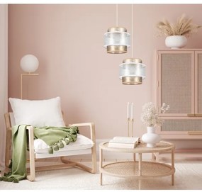 Lustră pe cablu GABI 2xE27/60W/230V aurie/albă d. 30 cm