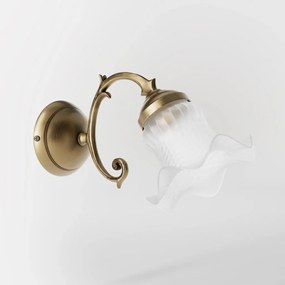 Aplica de perete stil clasic italian din alama si sticla Ricciolo