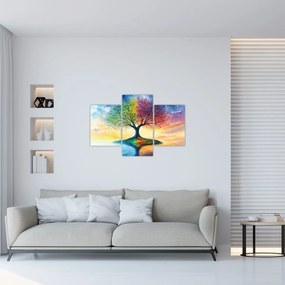 Tablou – Arbore pictat al anotimpurilor (90x60 cm)